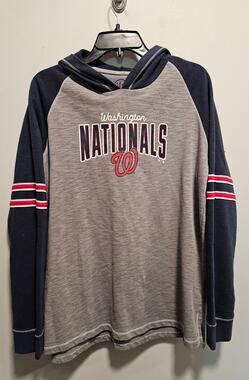 Women's Washington Nationals Hoodie Gray Blue Baseball '47 Brand Size L